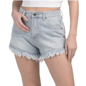NWT On Twelfth frayed hem faded denim shorts 28